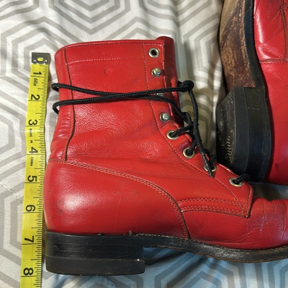Justin red leather lace up boot sz 5 B - Picture 11 of 11